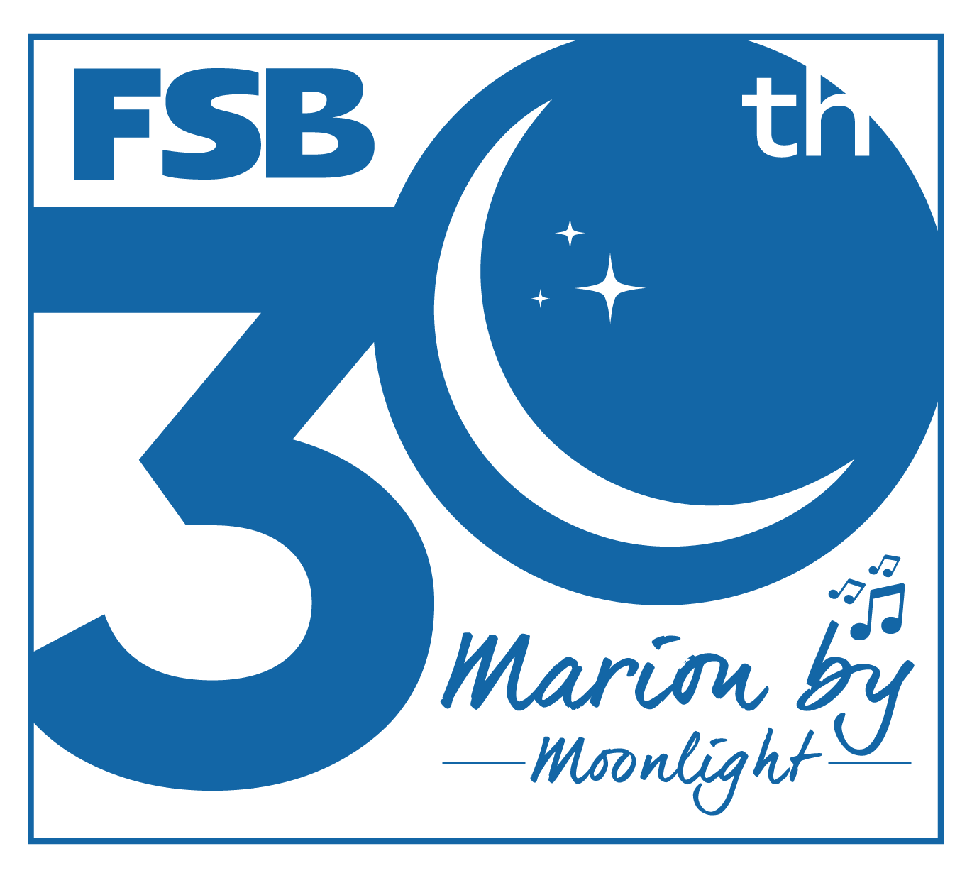 Marion by Moonlight 30th Anniversary Logo